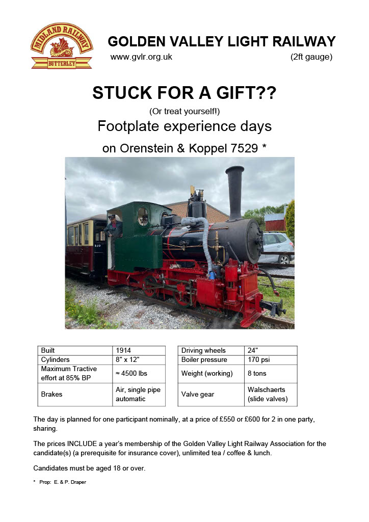 image:- Footplate Experience Days